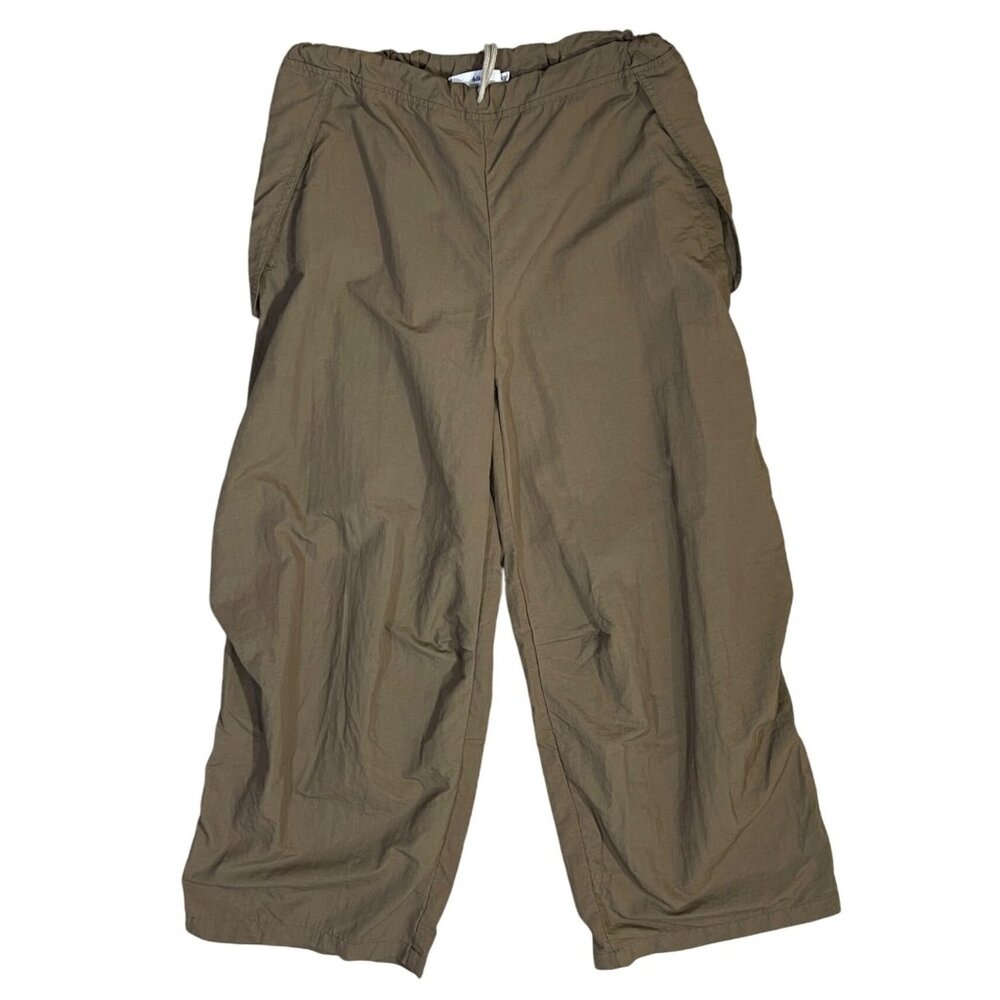 Adika Baggy Pants Women's Brown Size XS-S Cotton Stretch Pull-on